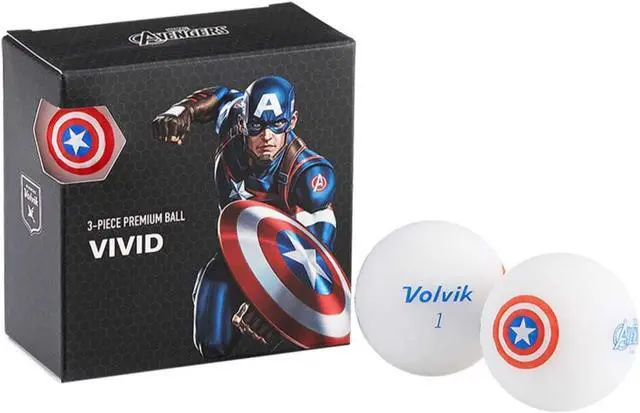 Alt view image 3 of 6 - Volvik 6207 Volvik Marvel Golf Balls 4pk-Captain America