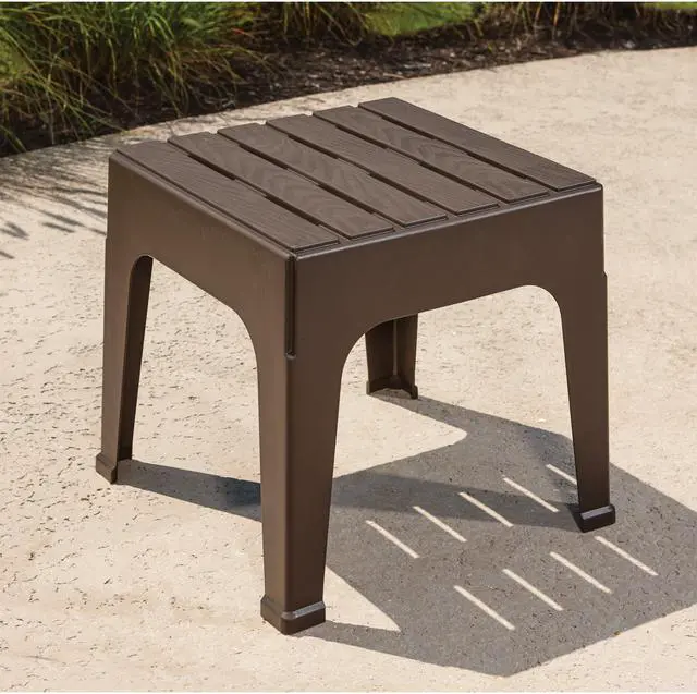 Alt view image 2 of 4 - Adams Big Easy Earth Brown 18.9 In. Square Resin Stackable Side Table
