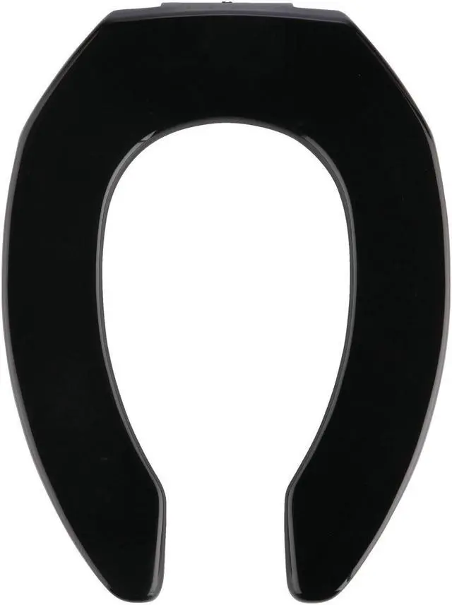 Alt view image 4 of 6 - Elongated Black Toilet Seat Bemis Mfg Commercial 1955CT-047 073088054562