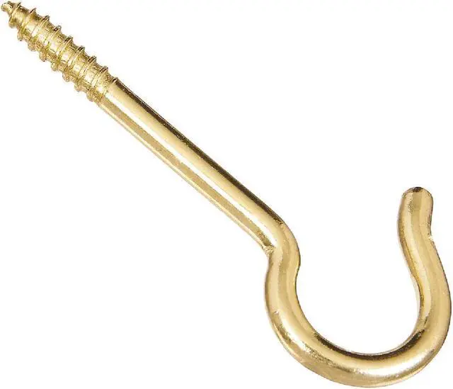 Main image of National #8 Solid Brass Ceiling Hook (3-Pack) N192286