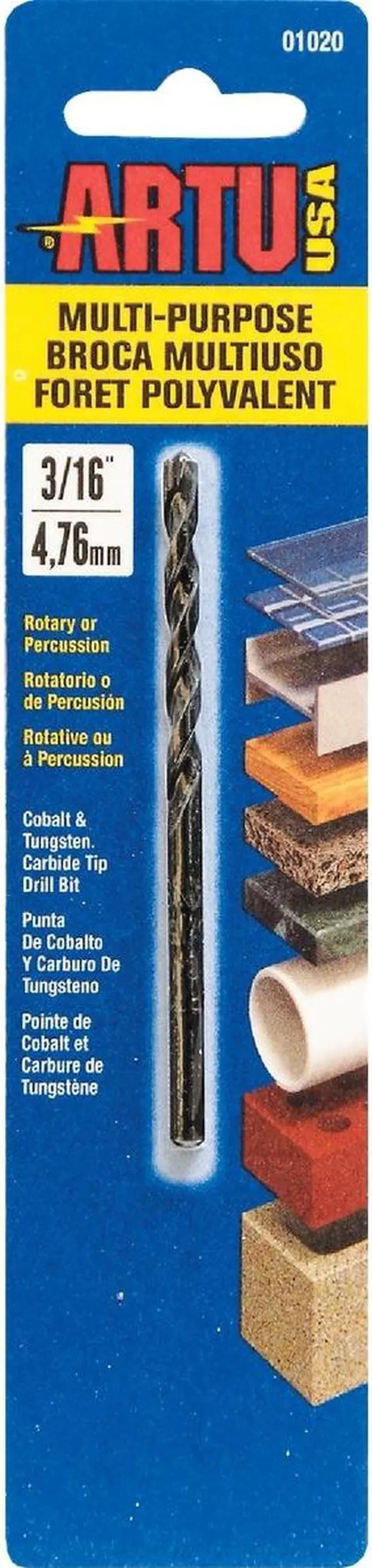 Alt view image 4 of 7 - ARTU 3/16 In. Cobalt General Purpose Drill Bit 01020