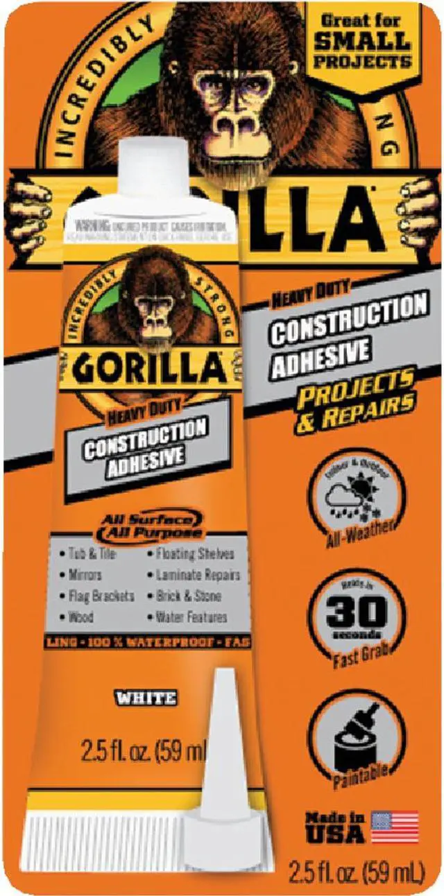Alt view image 3 of 3 - Gorilla Glue 8020002 Construction Adhesive, 2.5 Oz
