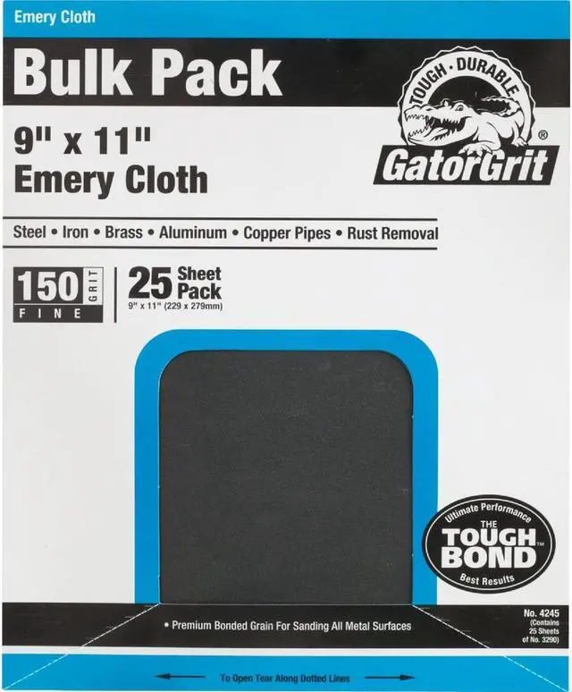 Main image of Gator 9 In. W. x 11 In. L. 150 Grit Emery Cloth (25-pack) 4245