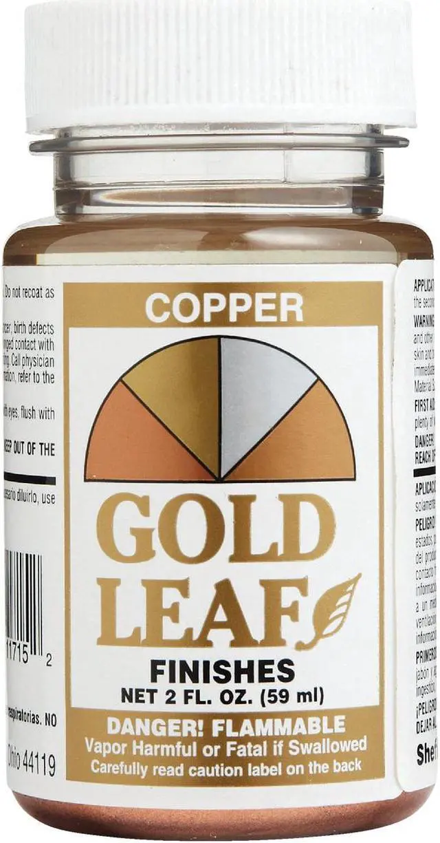 Alt view image 2 of 2 - Sheffield Gold Leaf Copper High Gloss Metallic 2 Fl Oz Hobby Paint 1715