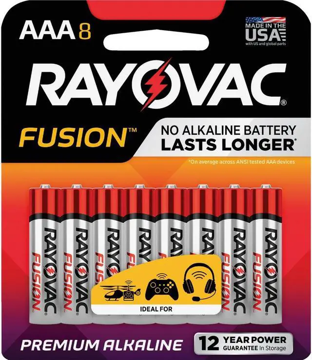 Alt view image 9 of 18 - Rayovac 824-8CTFUS 8-pack AAA Alkaline Batteries