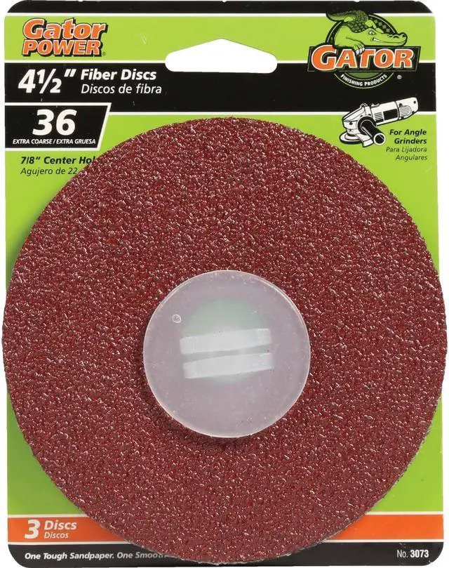 Main image of Gator 4-1/2 In. 36 Grit Fiber Disc (3-Pack) 3073