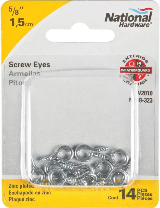 Alt view image 2 of 2 - National #214-1/2 Zinc Small Screw Eye (14 Ct.) N118323