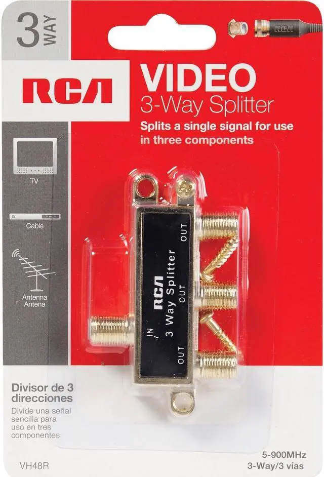 Alt view image 2 of 8 - RCA VH48 Basic Series Video 3-way Signal Splitter