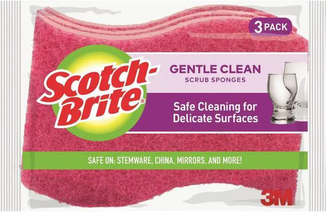 Main image of 3M Scotch-Brite 4.4 In. x 2.6 In. Pink Delicate Scrub Sponge (3-Count) DD-3-8