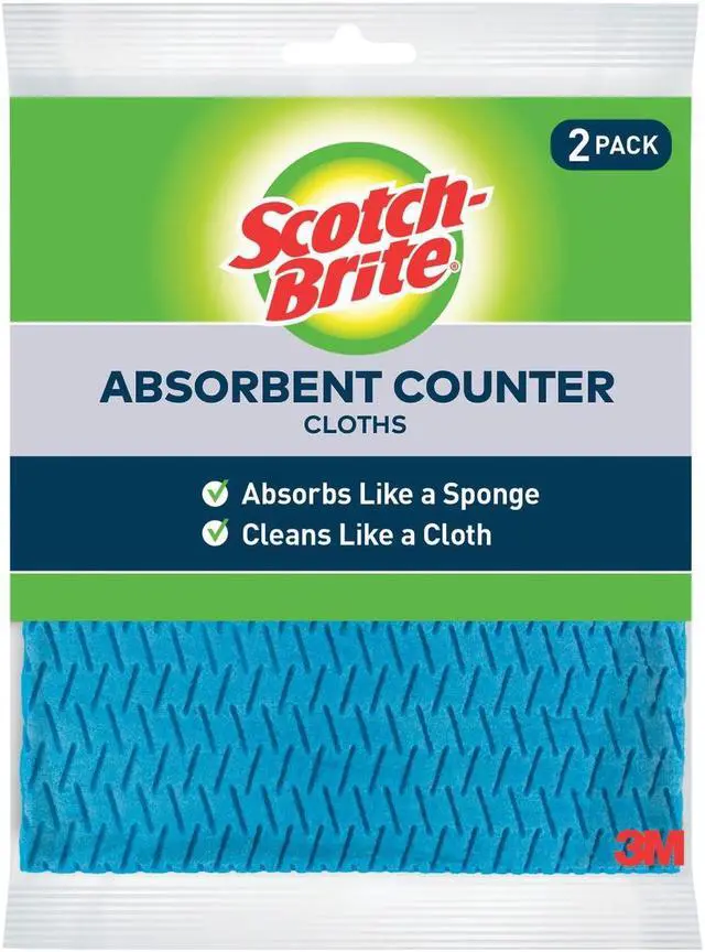 Alt view image 2 of 9 - 3M Scotch-Brite 7.8 In. x 6.8 In. Absorbent Cloth (2-Count) 9055