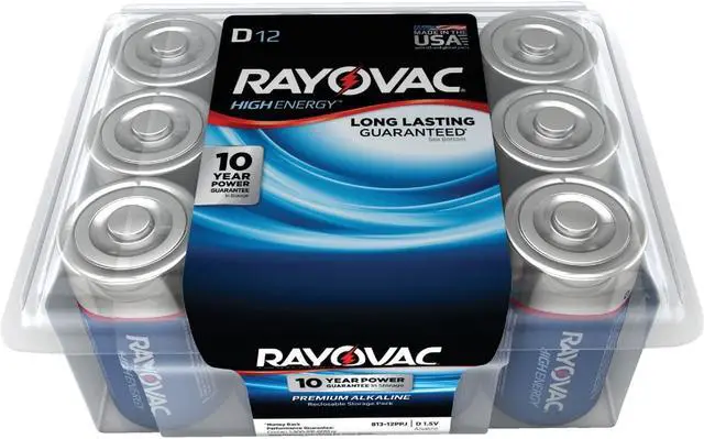 Alt view image 7 of 12 - Rayovac Alkaline Battery D 12/Pack 81312PPK