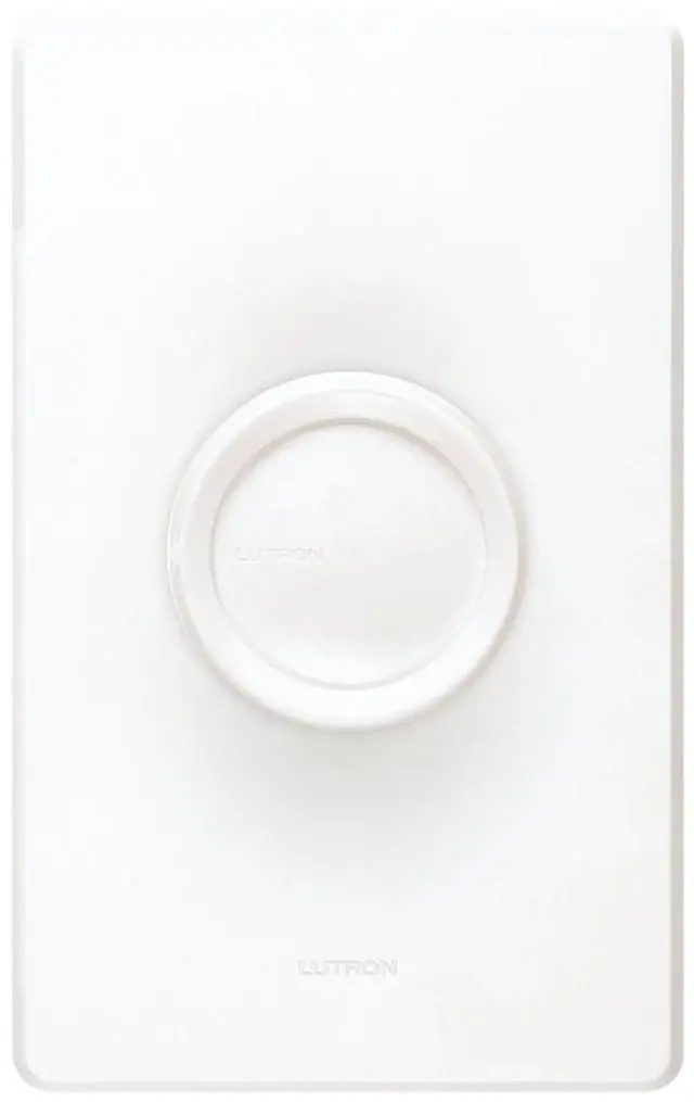 Alt view image 2 of 3 - Lutron White/Ivory 600W Single-Pole Rotary Dimmer Switch D-600PH-DK