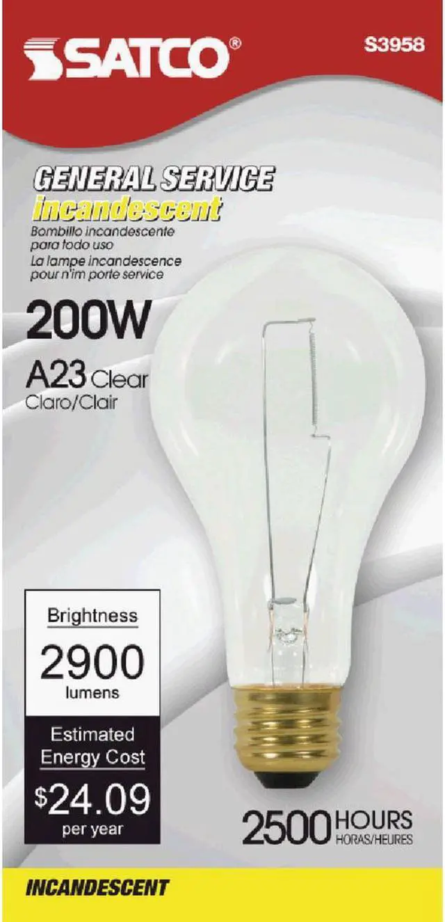 Main image of GE 16069 - 200A/CL/1 A21 Light Bulb