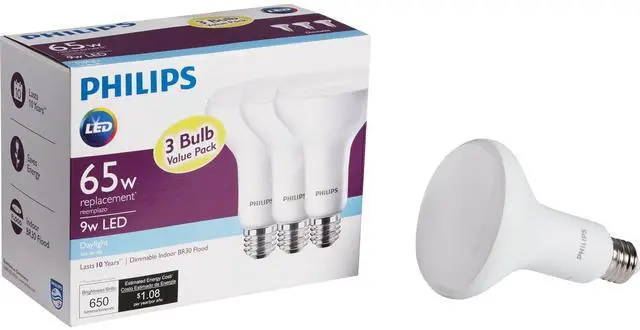 Alt view image 2 of 4 - Philips 3pk 65w Br30 Dl Led Bulb 474213