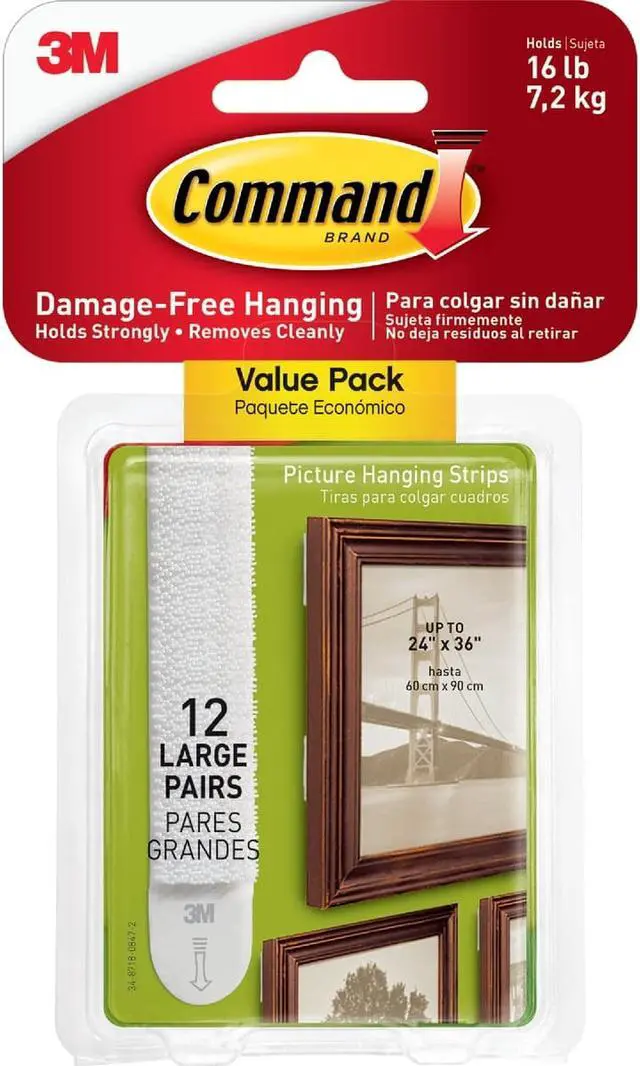 Alt view image 7 of 18 - Command 3/4 In. x 3-5/8 In. White Interlocking Picture Hanger (12 Count)