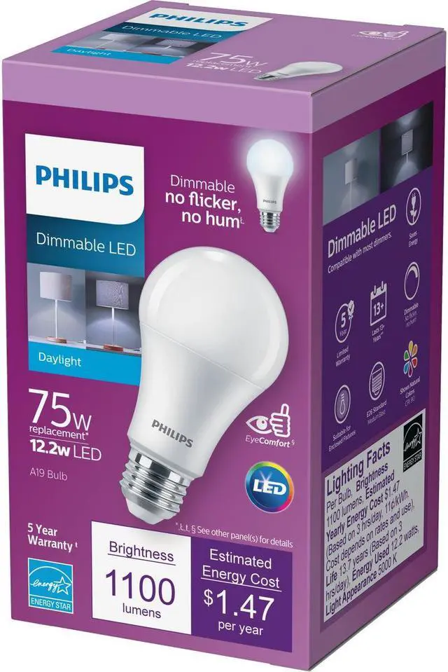 Alt view image 2 of 6 - Philips 75w A19 Dl T20 Led Bulb 560994
