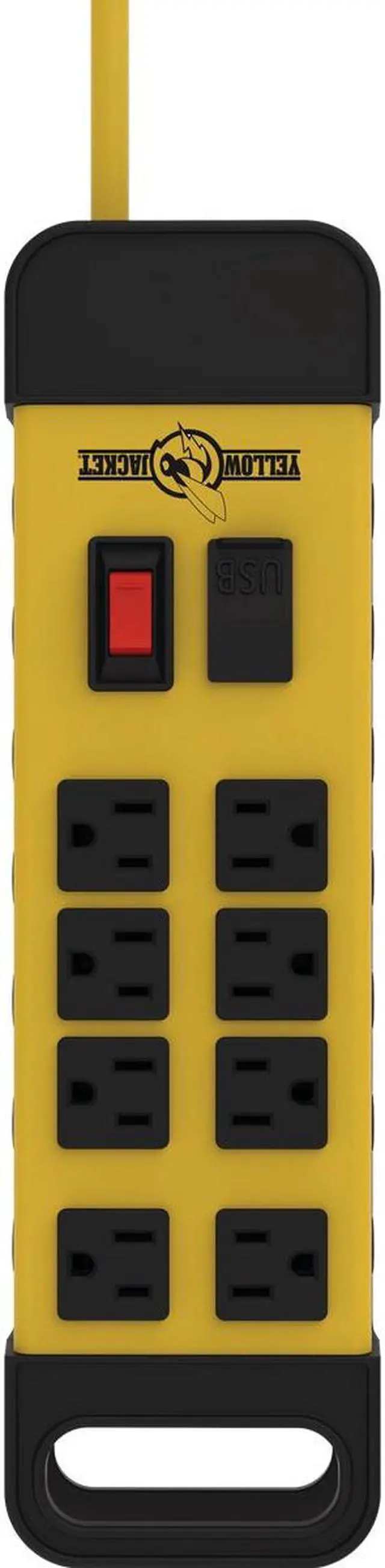 Main image of Yellow Jacket 5148 8-Outlet Metal Power Block With 2.4A USB, 6' Length Cord