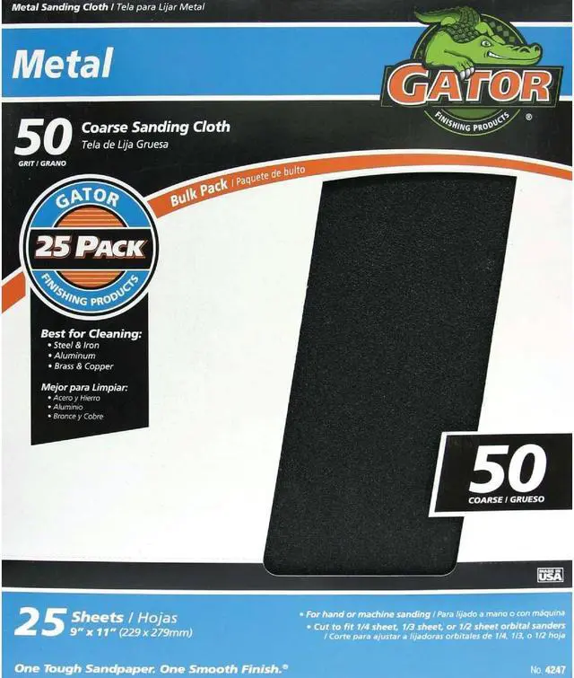 Alt view image 4 of 4 - Gator 9 In. W. x 11 In. L. 50 Grit Emery Cloth (25-pack) 4247