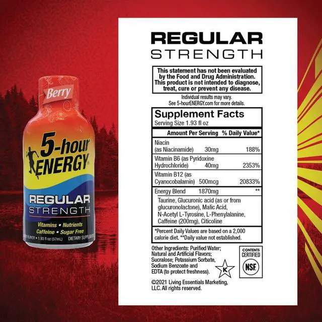 Alt view image 5 of 11 - 5 Hour Energy Energy Drink Berry 1.93oz Bottle 12/Pack SN500181