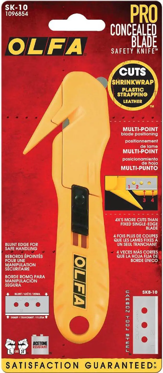 Alt view image 4 of 6 - OLFA SK-10 6-9/32 in L. Hook-Style Safety Cutter, Fixed Blade, Safety Recessed