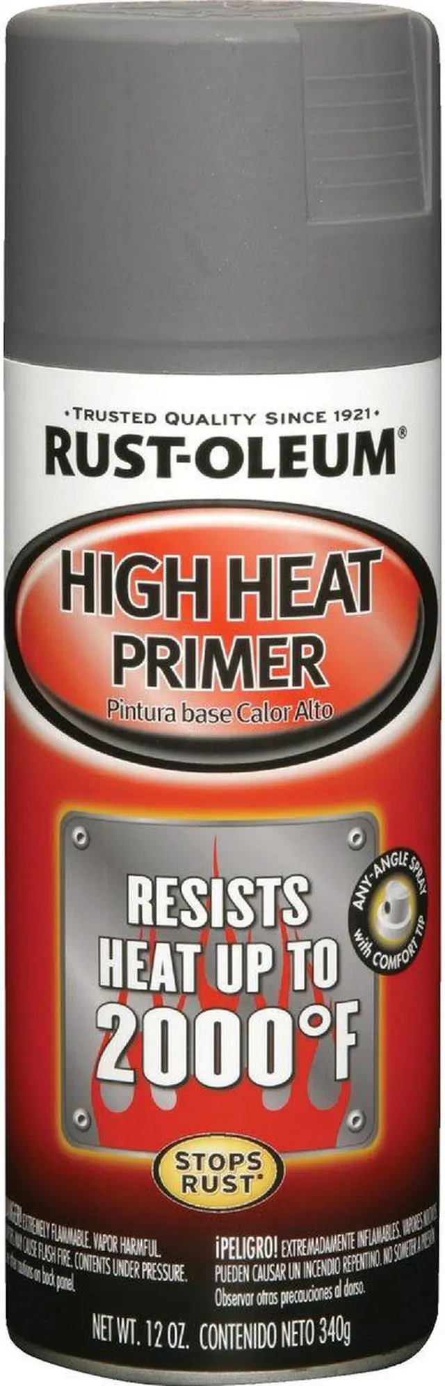 Alt view image 2 of 4 - Rustoleum 249340 12 Oz Gray High Heat Primer Spray Paint