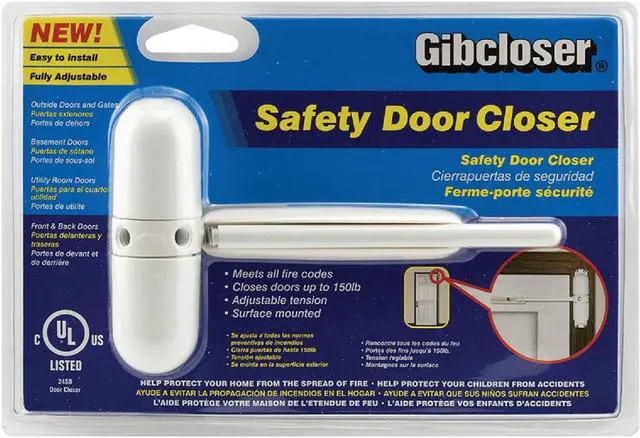 Alt view image 4 of 10 - Prime-Line Gibcloser White Safety Spring Door Closer KC10HD
