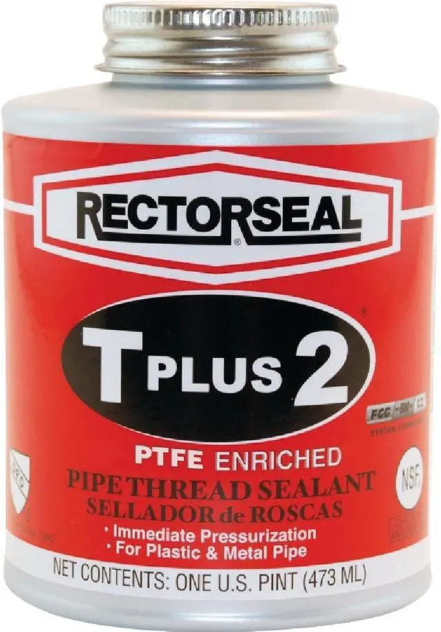 Alt view image 2 of 3 - RECTORSEAL 23431 Pipe Thread Sealant 16 oz, Brush-Top Can, T Plus 2, White,