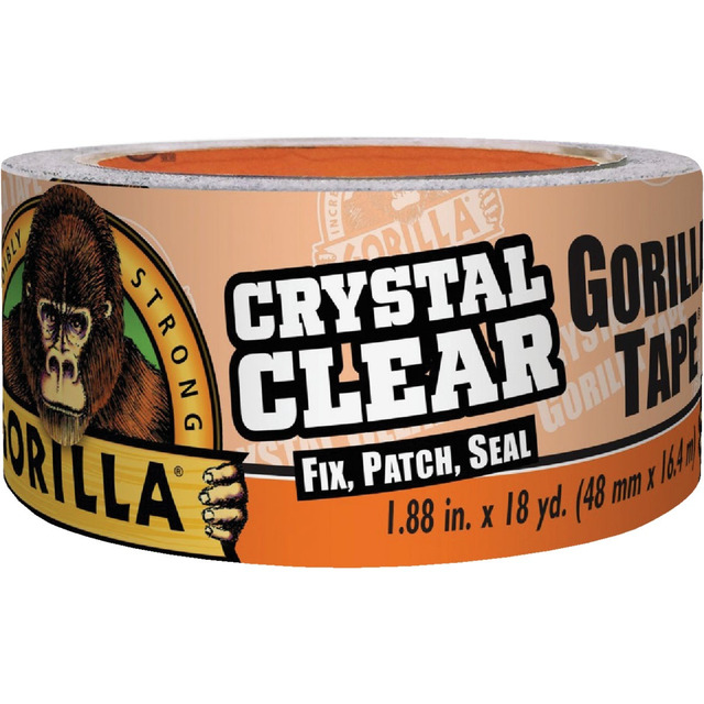 Gorilla Crystal Clear Repair Duct Tape, Heavy Duty & Waterproof, 1.88" X 18 Yd