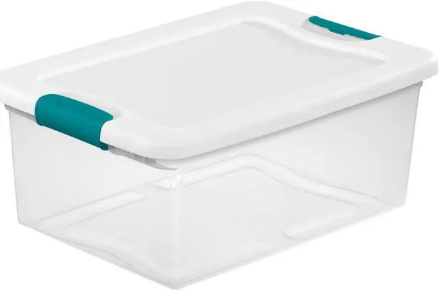 Main image of Sterilite 14948012 Latching Storage Boxes, Clear, 15 Quart