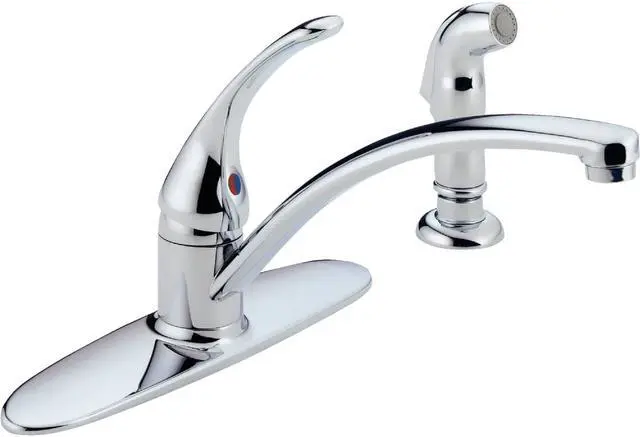 Main image of Delta Faucet B4410LF Foundations Core-B Metal Single-Lever Swing Kitchen Faucet With Side Sprayer, Chrome