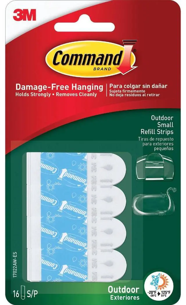 Alt view image 2 of 3 - Command Outdoor Light Clips Small Foam Strips Refill (16 Count) 17022AW-ES-16PK