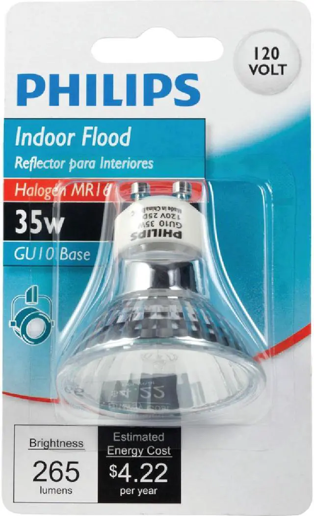 Alt view image 2 of 7 - GE 35w 120v FMW MR16 GU10 Edison Quartzline Flood FL Halogen Light Bulb