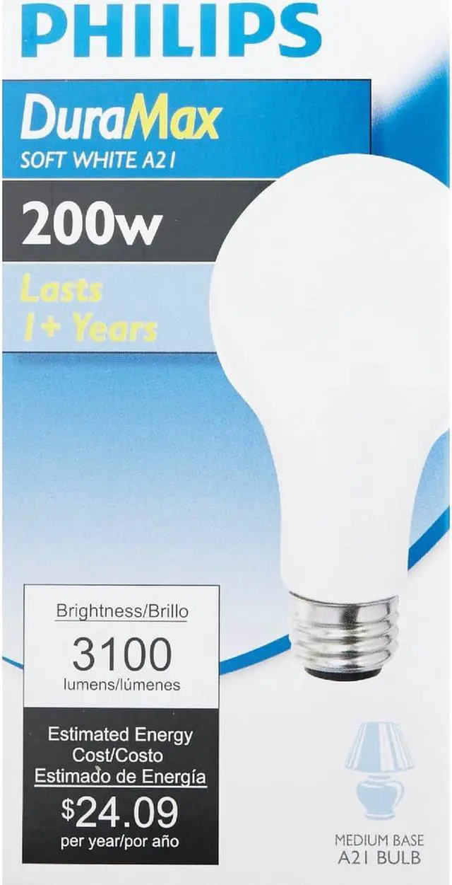 Alt view image 2 of 6 - GE 11585 - 200A/W/1 A21 Light Bulb