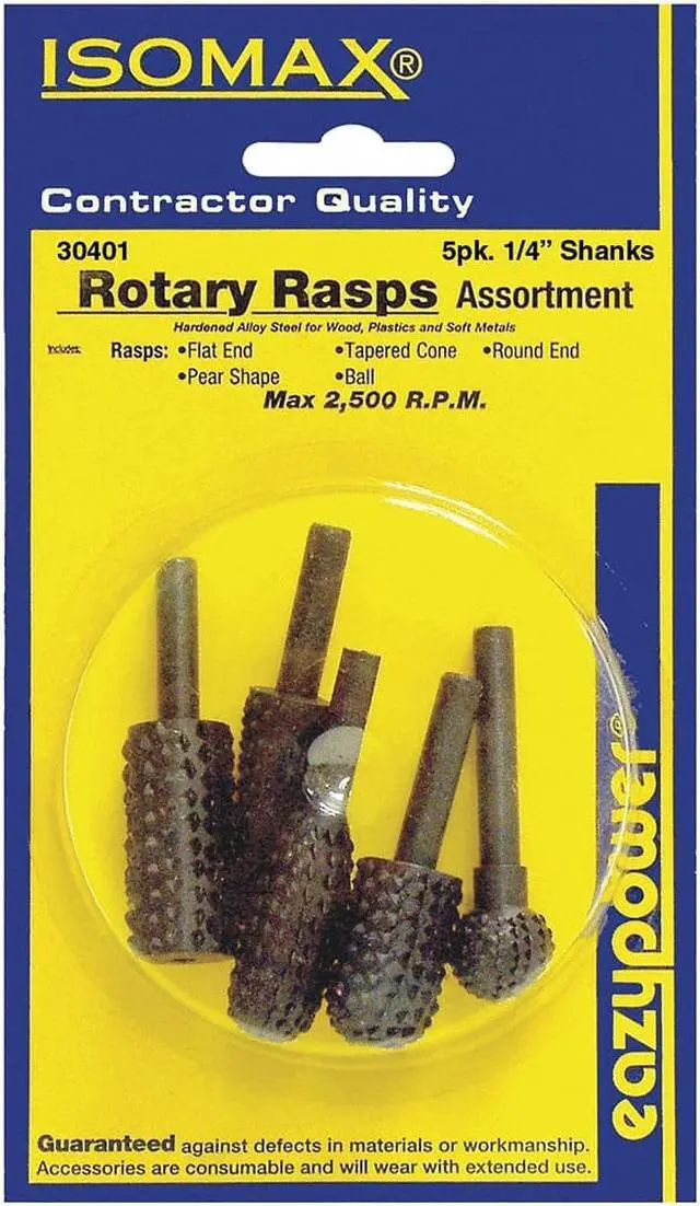 Alt view image 2 of 2 - ZORO SELECT 30401 Rotary Rasps,1/4 in.,5 pcs.