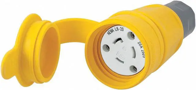 Main image of HUBBELL WIRING DEVICE-KELLEMS HBL27W48 Watertight Locking Connector, L6-20R, 20