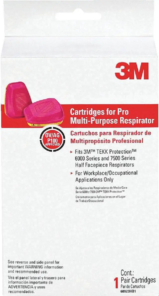 Alt view image 3 of 3 - 3M OV/AG/ P100 Multipurpose Replacement Filter Cartridge (2-Pack) 60923H1-DC