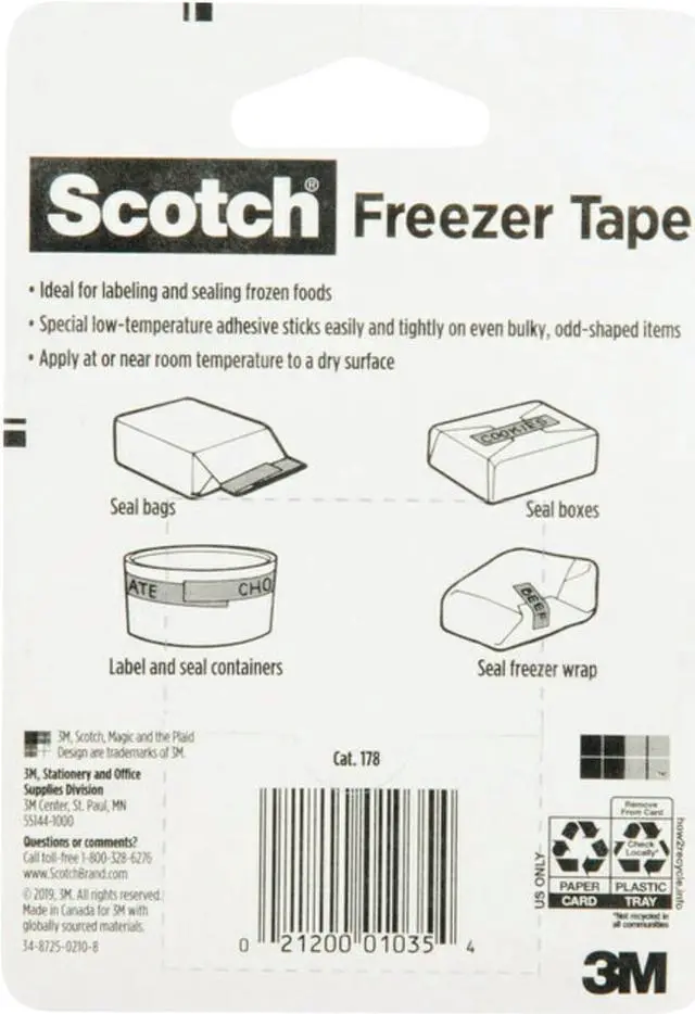 Alt view image 5 of 7 - 3m 178 Scotch Freezer Tape with 3/4" x 1000" Roll