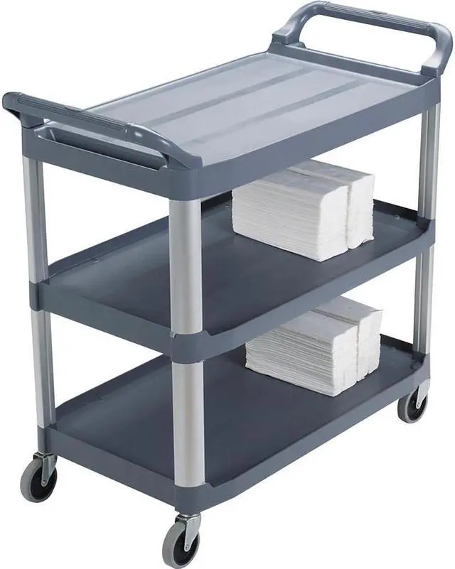 Alt view image 7 of 10 - Mobile Utility Cart 300 lb. Cap 40-3/5"x20"x37-4/5" Gray