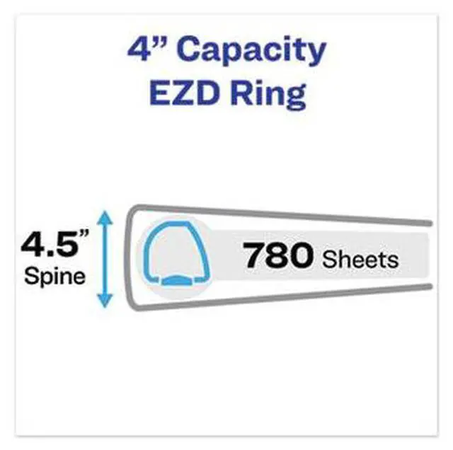 Alt view image 11 of 17 - Avery Heavy-Duty View Binder w/Locking 1-Touch EZD Rings 4" Cap Red 79326