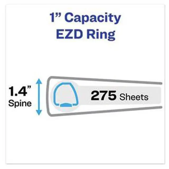 Alt view image 9 of 15 - Avery Heavy-Duty View Binder w/Locking 1-Touch EZD Rings 1" Cap Red 79170
