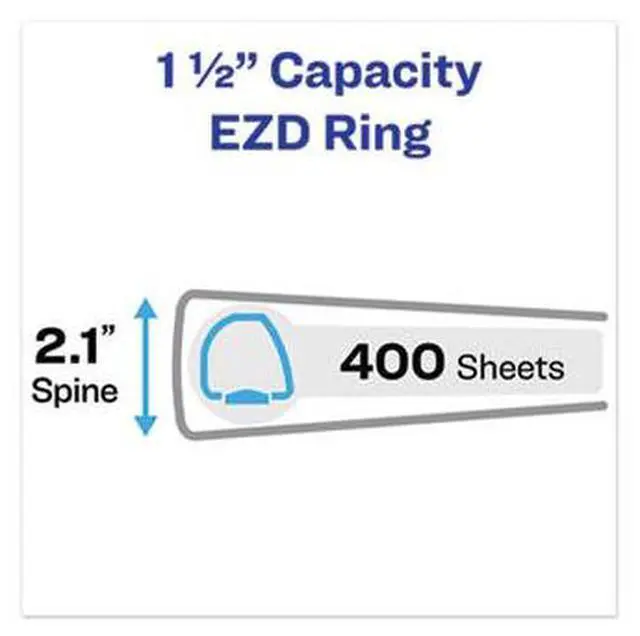 Alt view image 8 of 15 - Avery Heavy-Duty View Binder w/Locking 1-Touch EZD Rings 1 1/2" Cap Red 79171