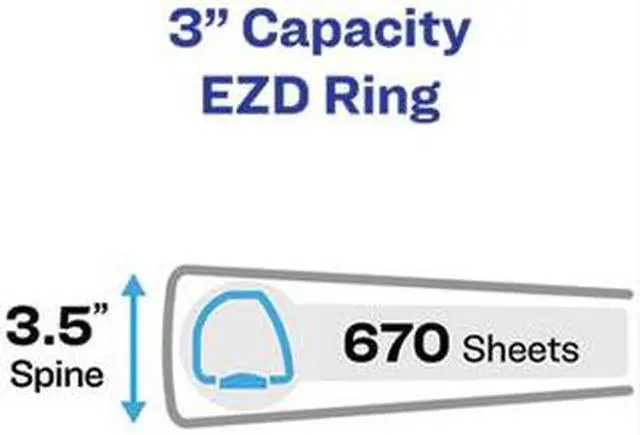 Alt view image 17 of 20 - Avery Heavy-Duty View Binder w/Locking 1-Touch EZD Rings 3" Cap Red 79325