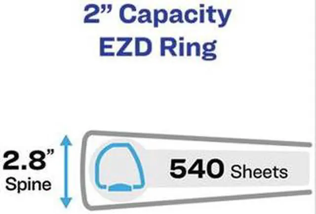 Alt view image 17 of 20 - Avery Heavy-Duty View Binder w/Locking 1-Touch EZD Rings 2" Cap Red 79225