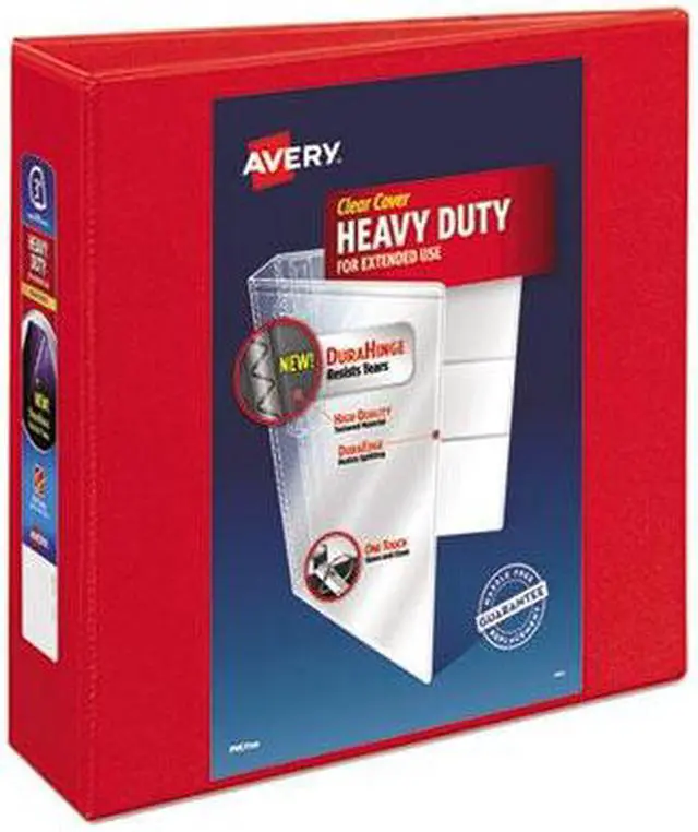 Alt view image 16 of 20 - Avery Heavy-Duty View Binder w/Locking 1-Touch EZD Rings 3" Cap Red 79325