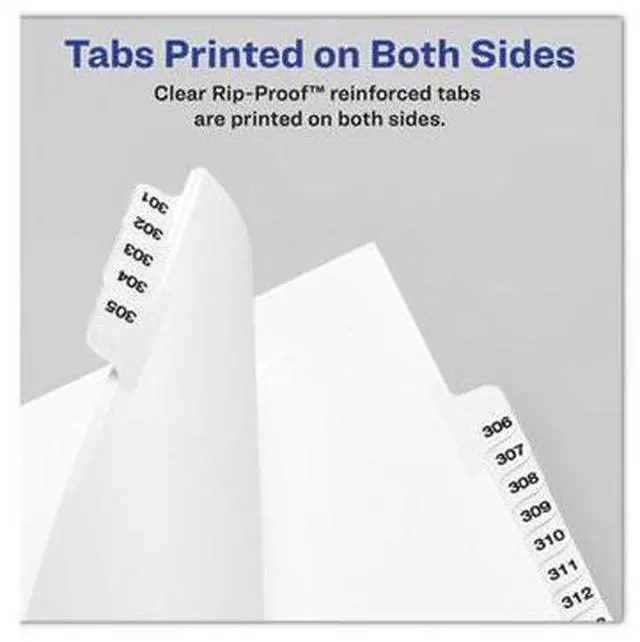 Alt view image 6 of 8 - Avery-Style Legal Exhibit Side Tab Divider Title: 57 Letter White 25/Pack 01057