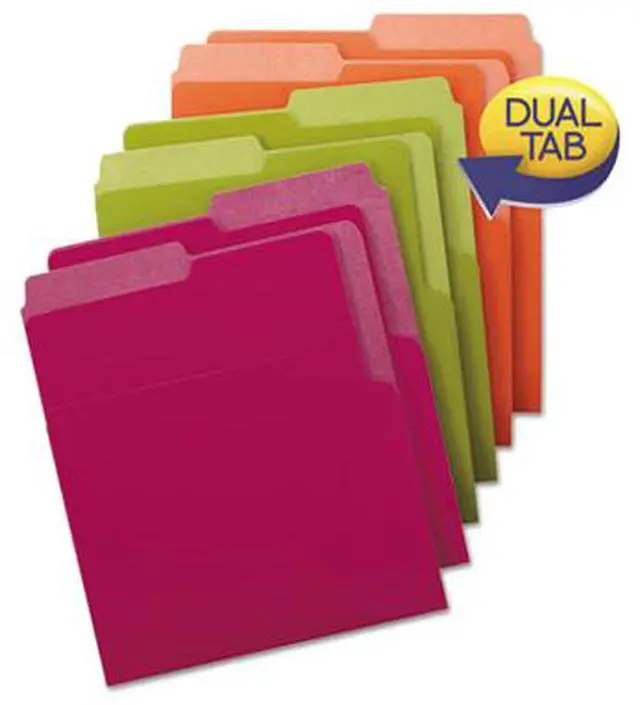 Alt view image 5 of 13 - Smead Organized UP Heavyweight Vertical File Folders, Dual Tab, Letter Size, Assorted Colors, Pack of 6 (75406)