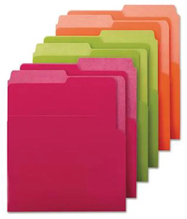 Alt view image 8 of 13 - Smead Organized UP Heavyweight Vertical File Folders, Dual Tab, Letter Size, Assorted Colors, Pack of 6 (75406)