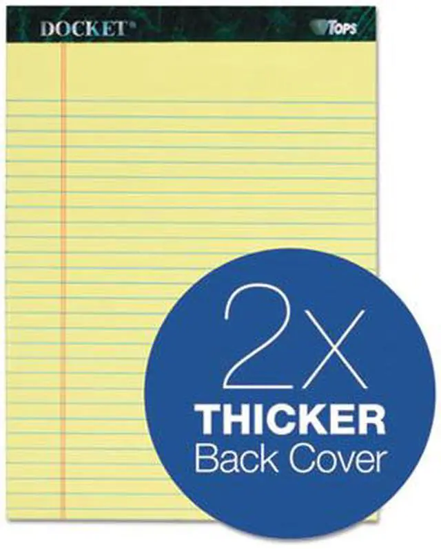 Alt view image 13 of 20 - TOPS Docket Ruled Perforated Pads 8 1/2 x 11 3/4 Canary 50 Sheets 6/Pack 63406