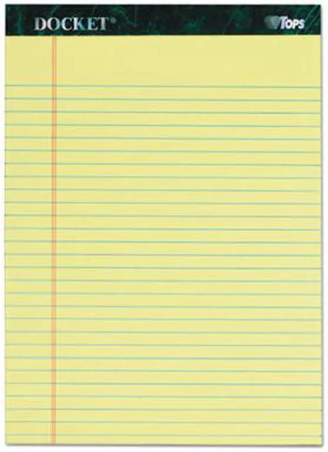 Alt view image 11 of 20 - TOPS Docket Ruled Perforated Pads 8 1/2 x 11 3/4 Canary 50 Sheets 6/Pack 63406