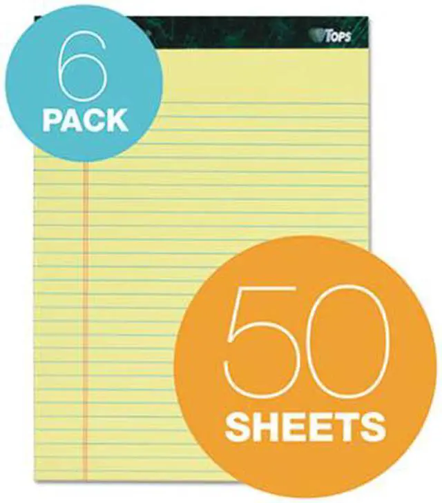 Alt view image 12 of 20 - TOPS Docket Ruled Perforated Pads 8 1/2 x 11 3/4 Canary 50 Sheets 6/Pack 63406